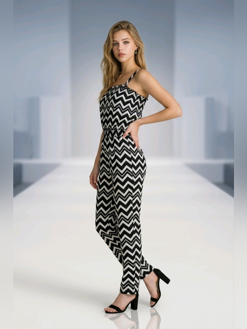 Allison Brittney Black & White Jumpsuit